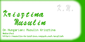 krisztina musulin business card